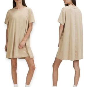 Lululemon All Yours T-Shirt Dress Softstreme Size 8 Pastel Beige Opal White